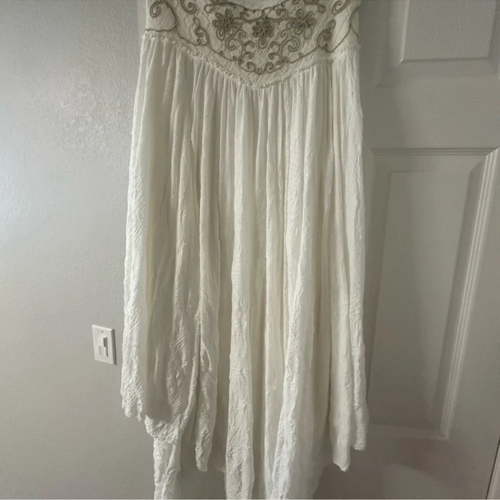 Free People Rhiannon Convertible Embroidered Waist Handkerchief Hem Maxi Skirt M - Picture 11 of 12